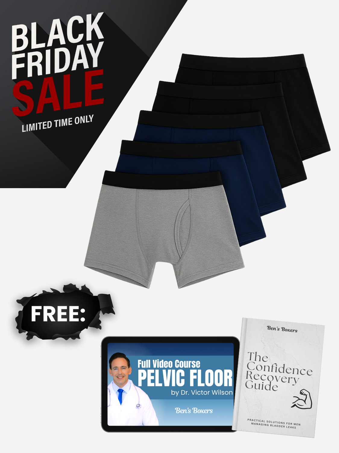 Ben’s Signature Leak-Proof Boxers (3+2 FREE)